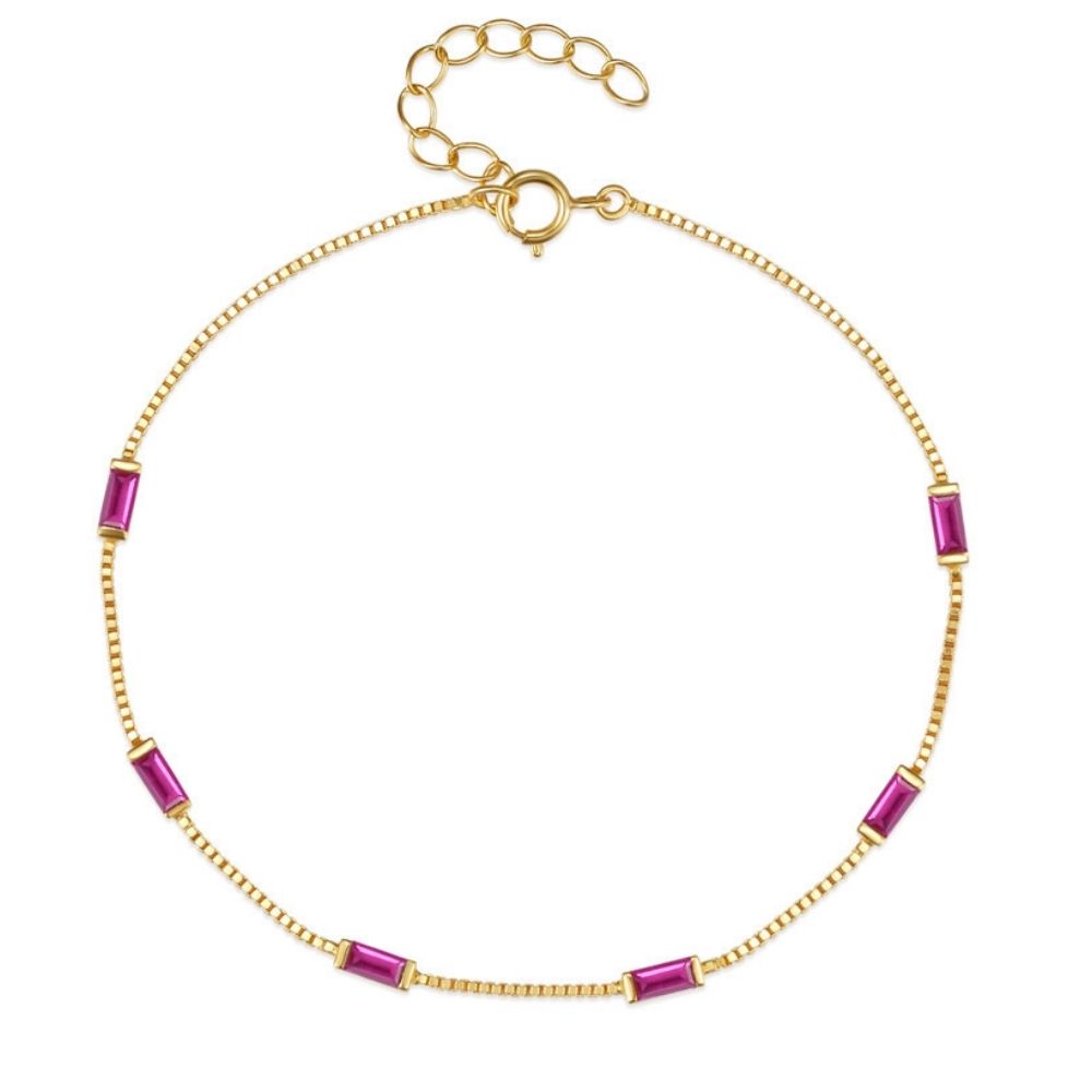 Pulsera Iris Plata Italiana-Ruby