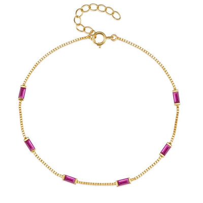 Pulsera Iris Plata Italiana-Ruby