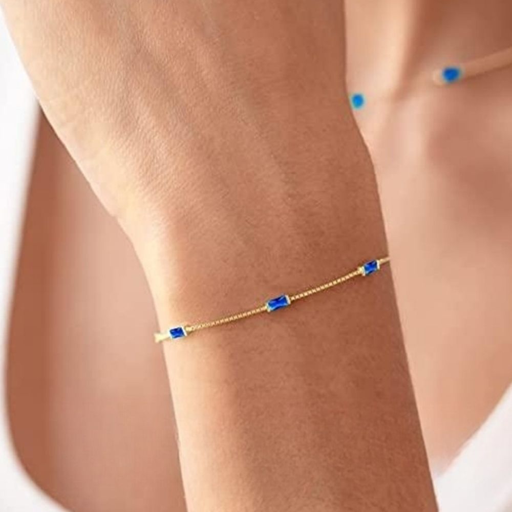 Pulsera Iris Plata Italiana-Blue