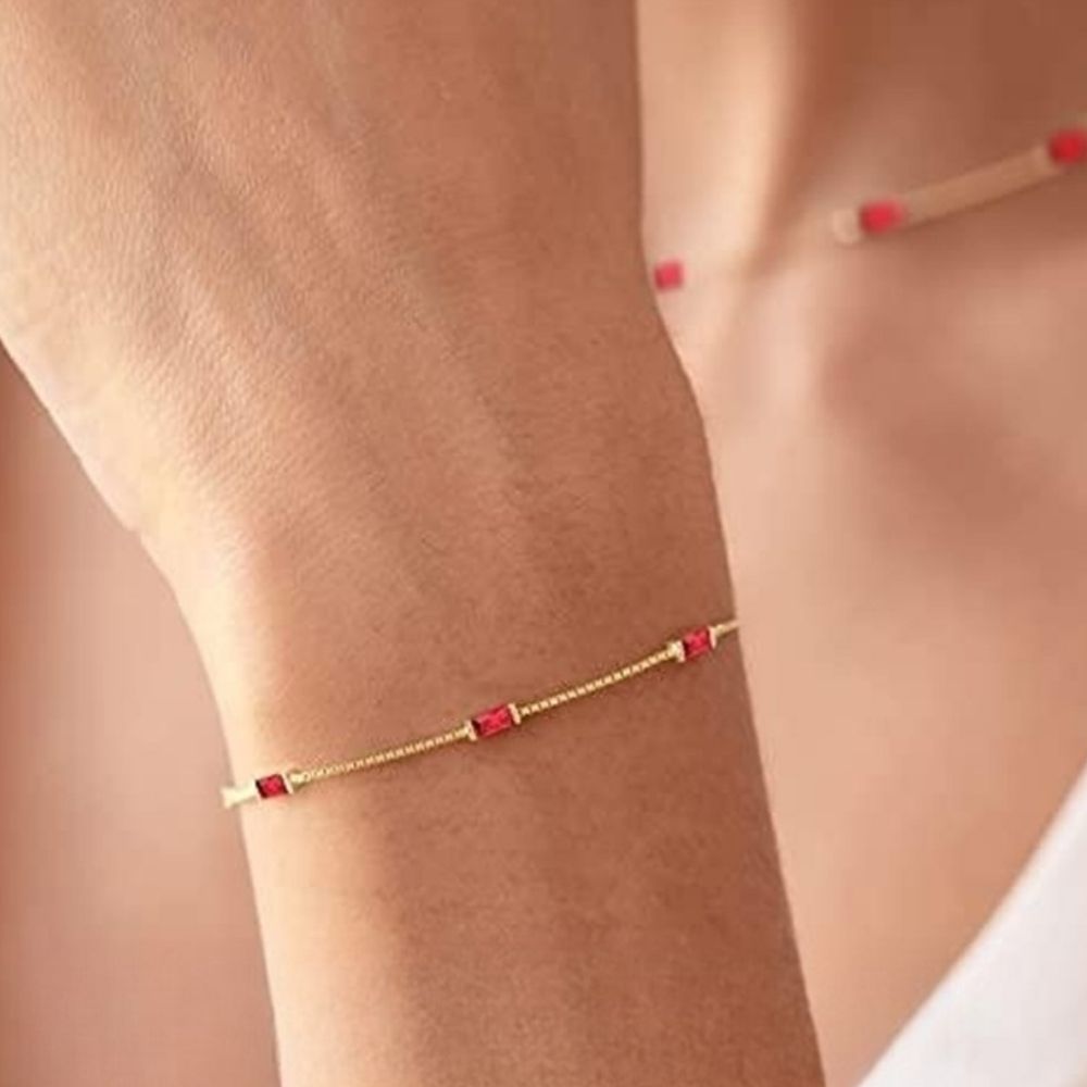 Pulsera Iris Plata Italiana-Ruby