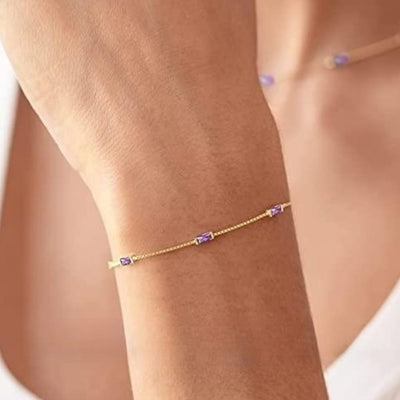 Pulsera Iris Plata Italiana-Violet