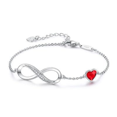 Pulsera Infinity Nice Red Plata Italiana