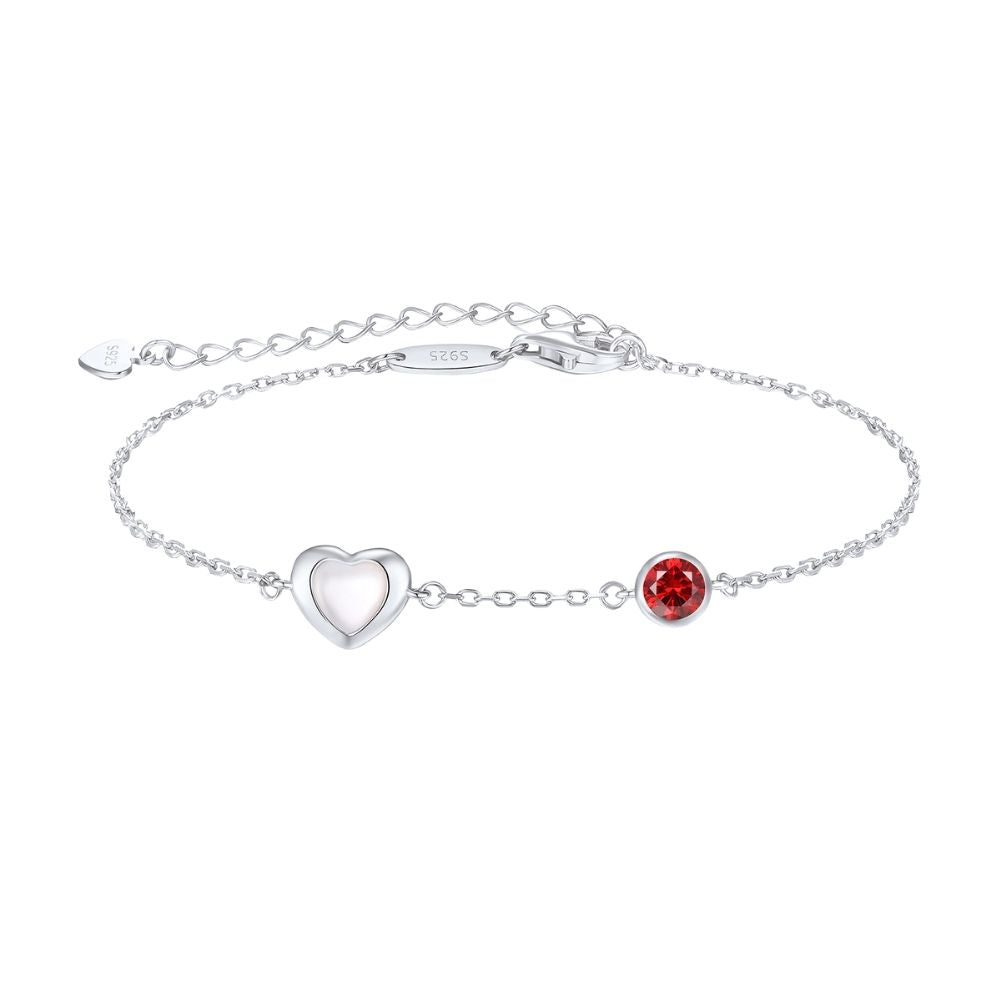 Pulsera Amor Plata Italiana-Red