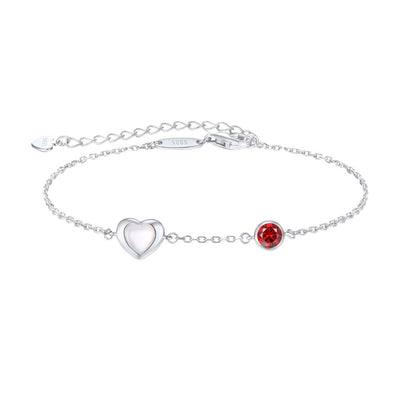 Pulsera Amor Plata Italiana-Red