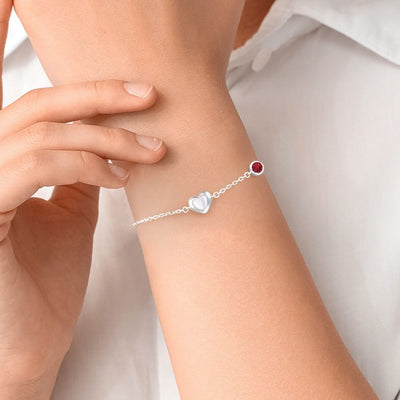 Pulsera Amor Plata Italiana-Red