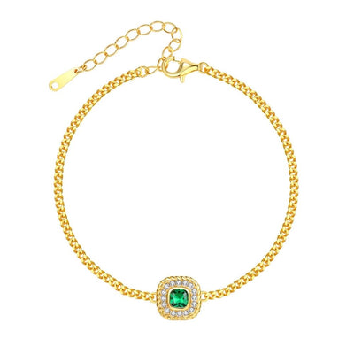 Pulsera Divine Plata Italiana-Esmerald