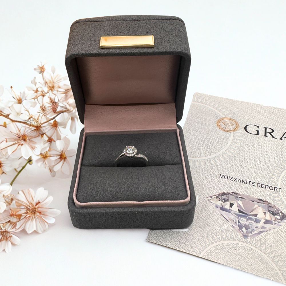 Anillo Amelie Plata Italiana con Moissanita