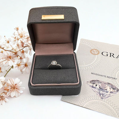 Anillo Amelie Plata Italiana con Moissanita