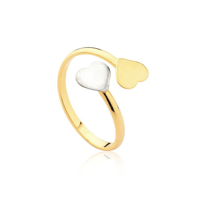 Anillo Ajustable Corazones Oro Laminado