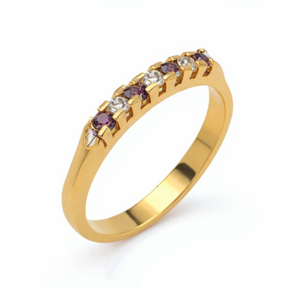 Anillo Cintillo Violet Oro Laminado