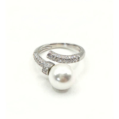 Anillo Perla Plata Italiana