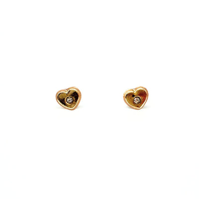 Aros Bebé Corazoncito Oro 14K 4mm