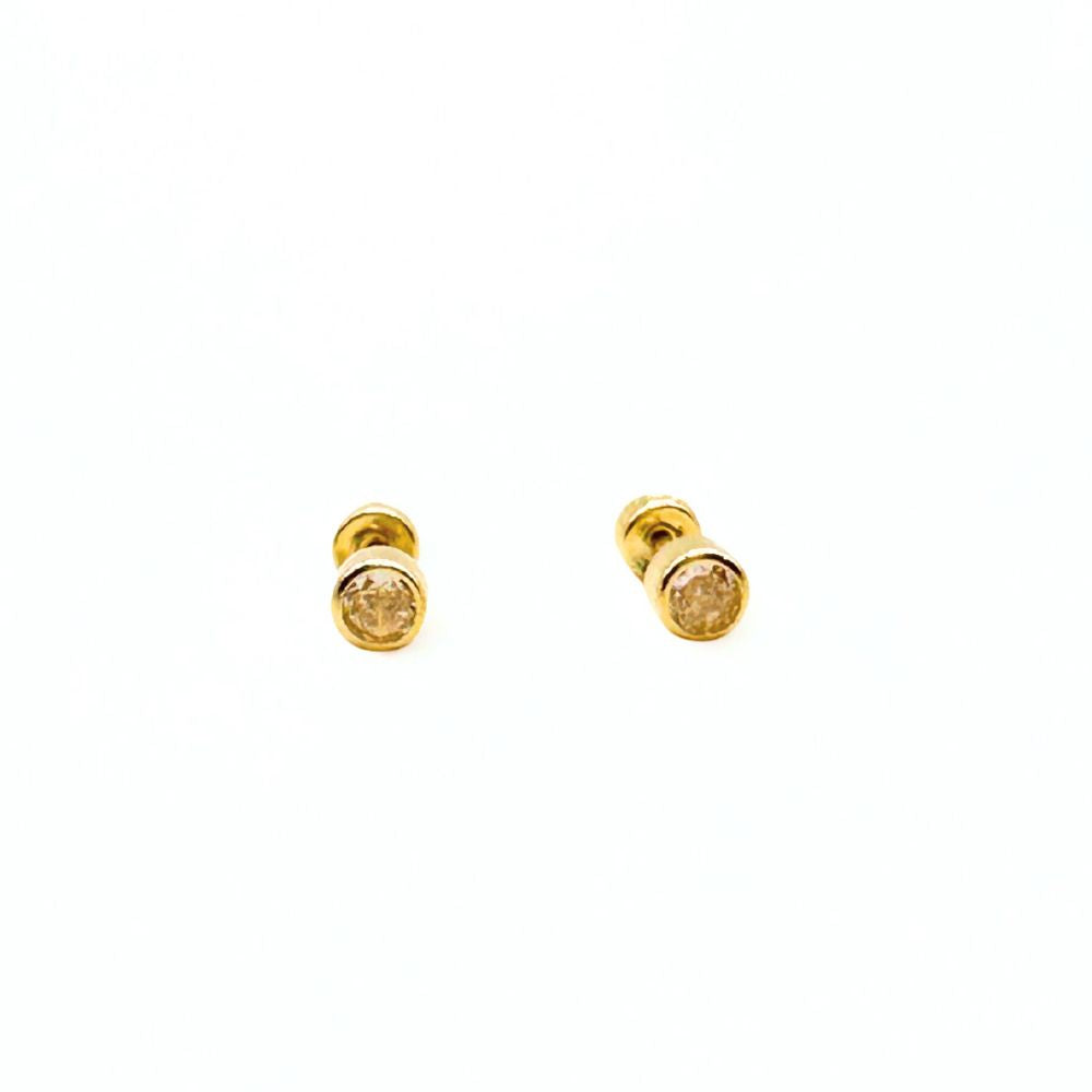 Aros Bebé Brillitos Oro 14K 3mm