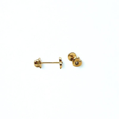 Aros Bebé Corazoncito Oro 14K 4mm