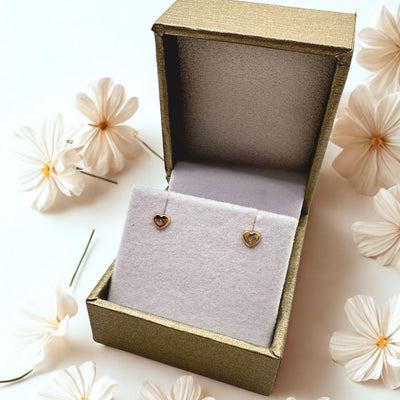 Aros Bebé Corazoncito Oro 14K 4mm