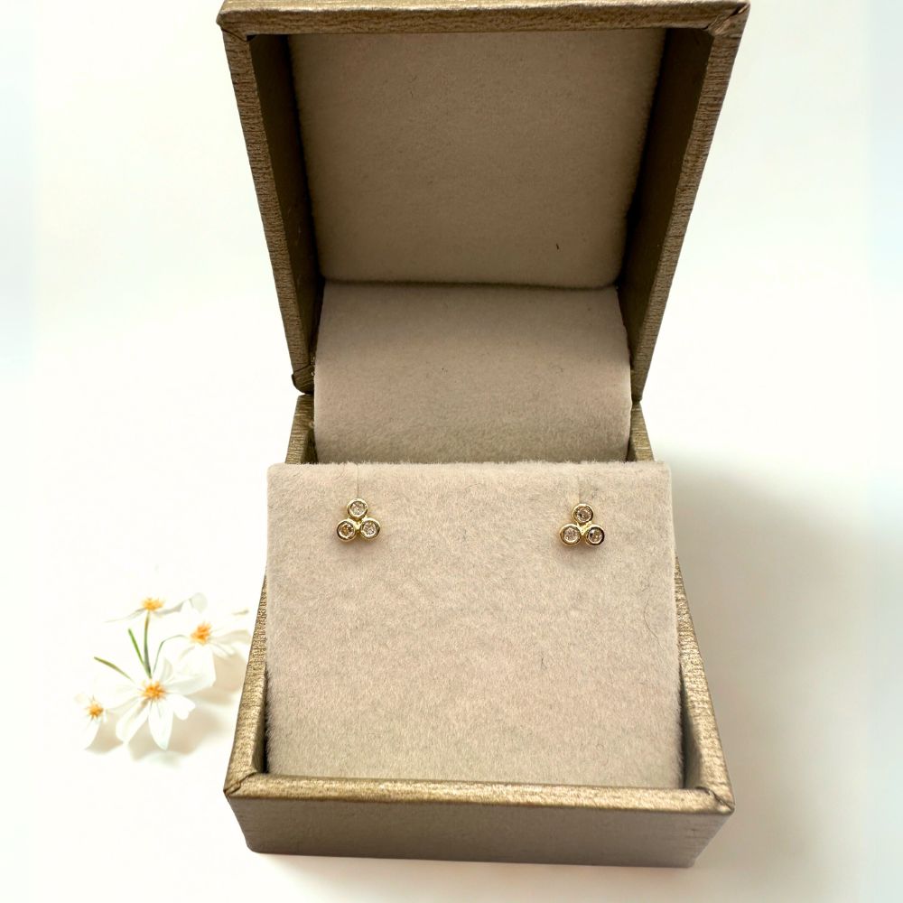 Aros Bebé Luces Oro 14K 4mm
