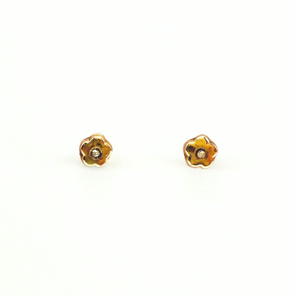 Aros Bebé Florecita Oro 14K 4mm