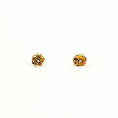 Aros Bebé Florecita Oro 14K 4mm