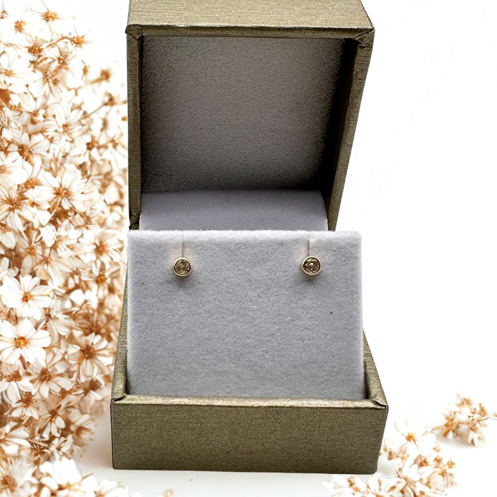 Aros Bebé Brillitos Oro 14K 3mm