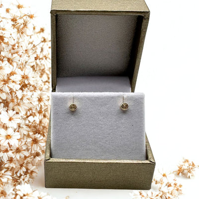 Aros Bebé Brillitos Oro 14K 3mm
