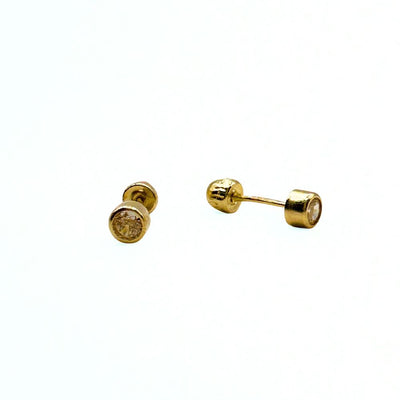 Aros Bebé Brillitos Oro 14K 3mm