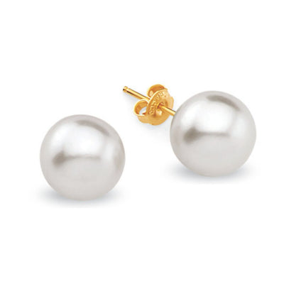 Aros Perlas Grandes Oro Laminado