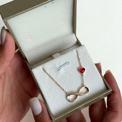 Collar Nice You Rose Red Plata Italiana