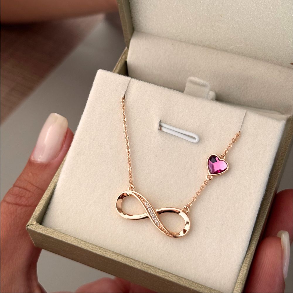 Collar Nice You Rose Pink Plata Italiana